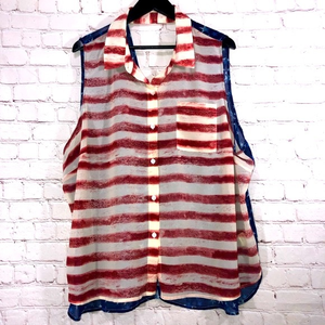 Jessica Simpson American Flag‎ Blouse